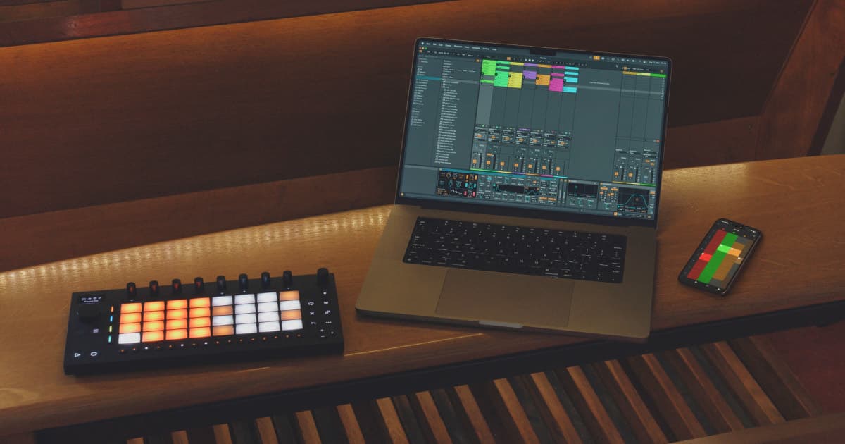 Ableton Live 12.4 interface showing the rebuilt Erosion device and a multi-track Arrangement View
