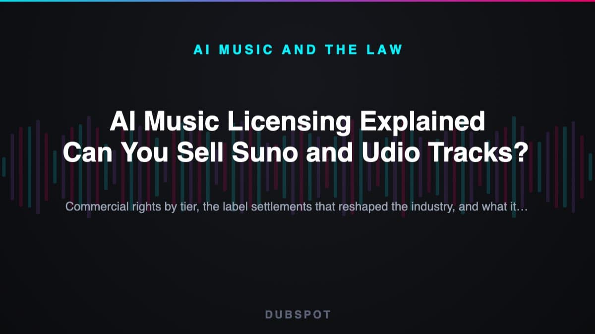 AI Music Licensing Explained — Can You Sell Suno and Udio Tracks?