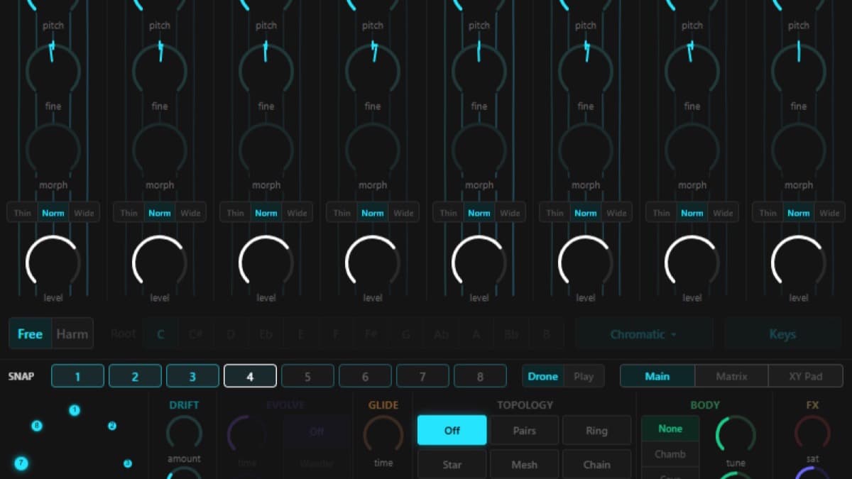 All The Machines The Remnant drone synthesizer interface showing the feedback matrix