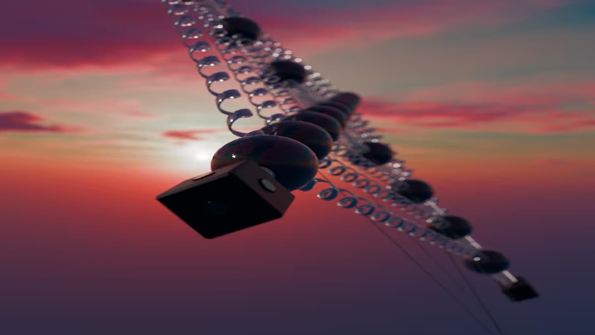 Anukari 3D physics synthesizer interface showing masses and springs