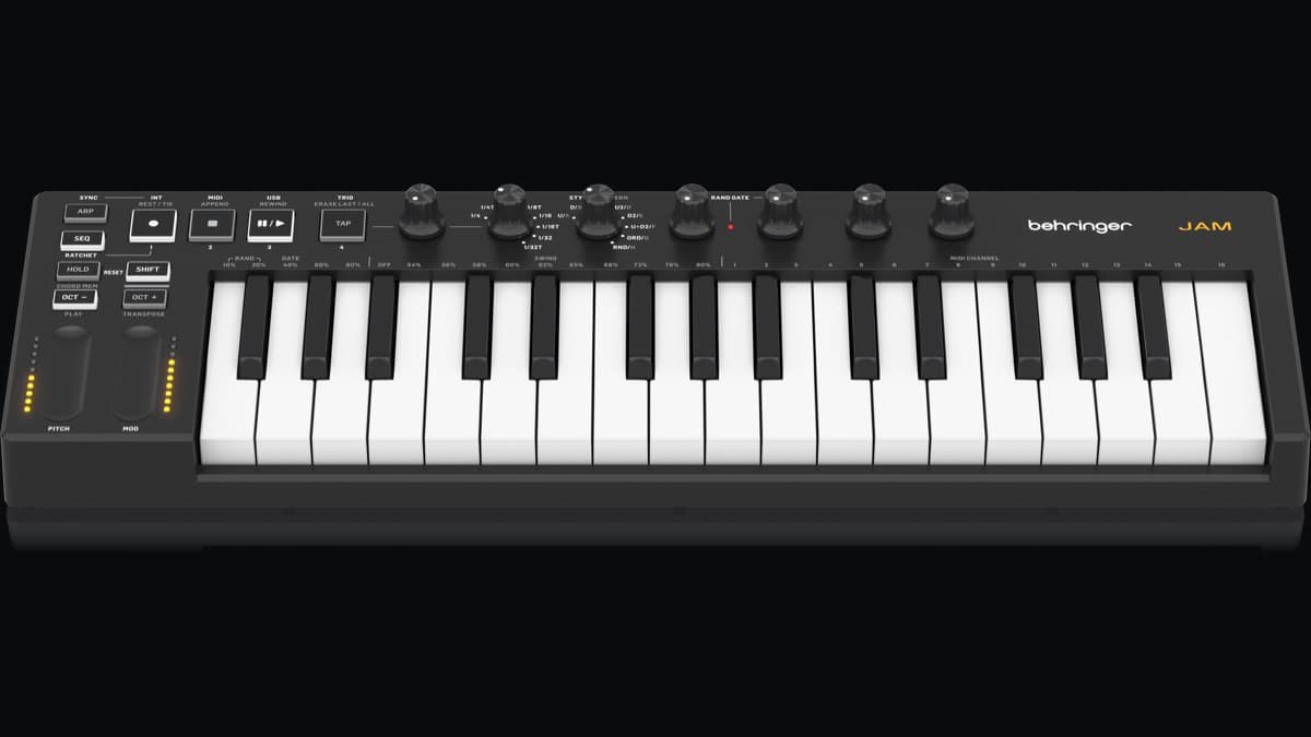 Behringer JAM 32-key USB MIDI controller keyboard with built-in sequencer