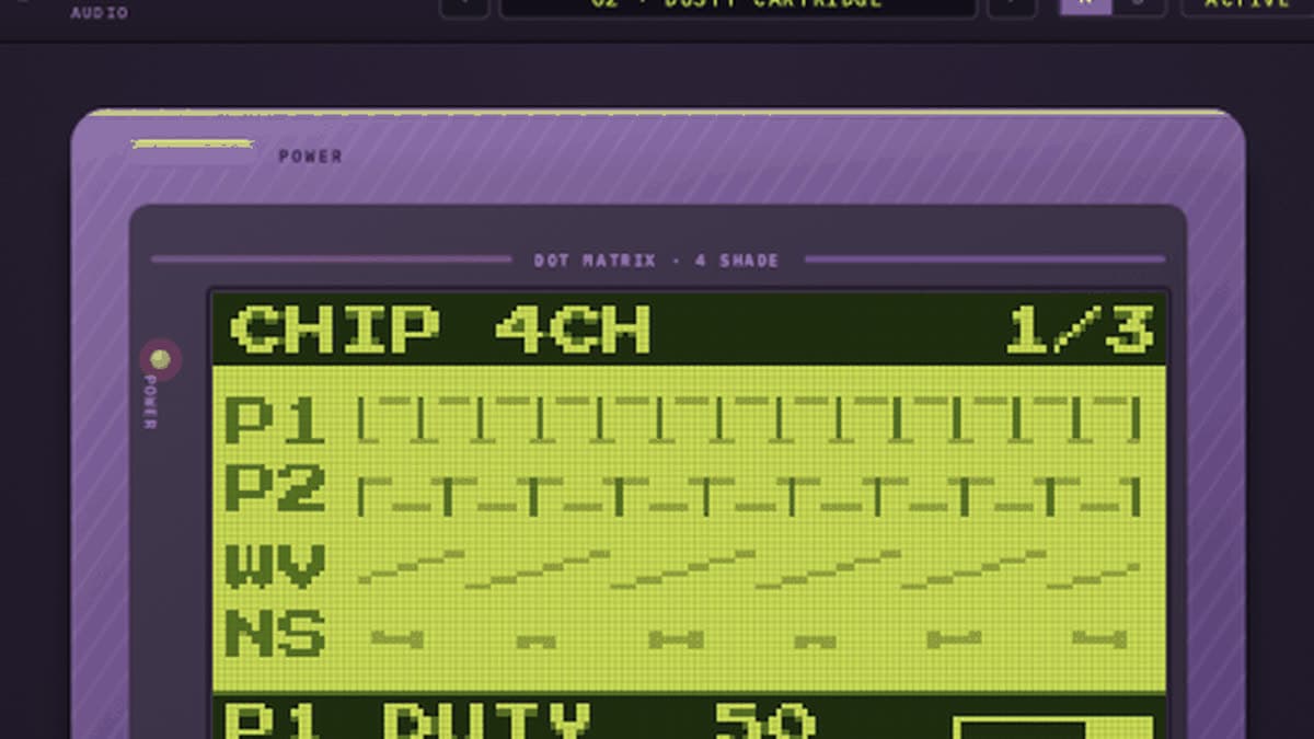 Carbonated Audio TALLBOY handheld chip resynth plugin with four-channel dot-matrix display