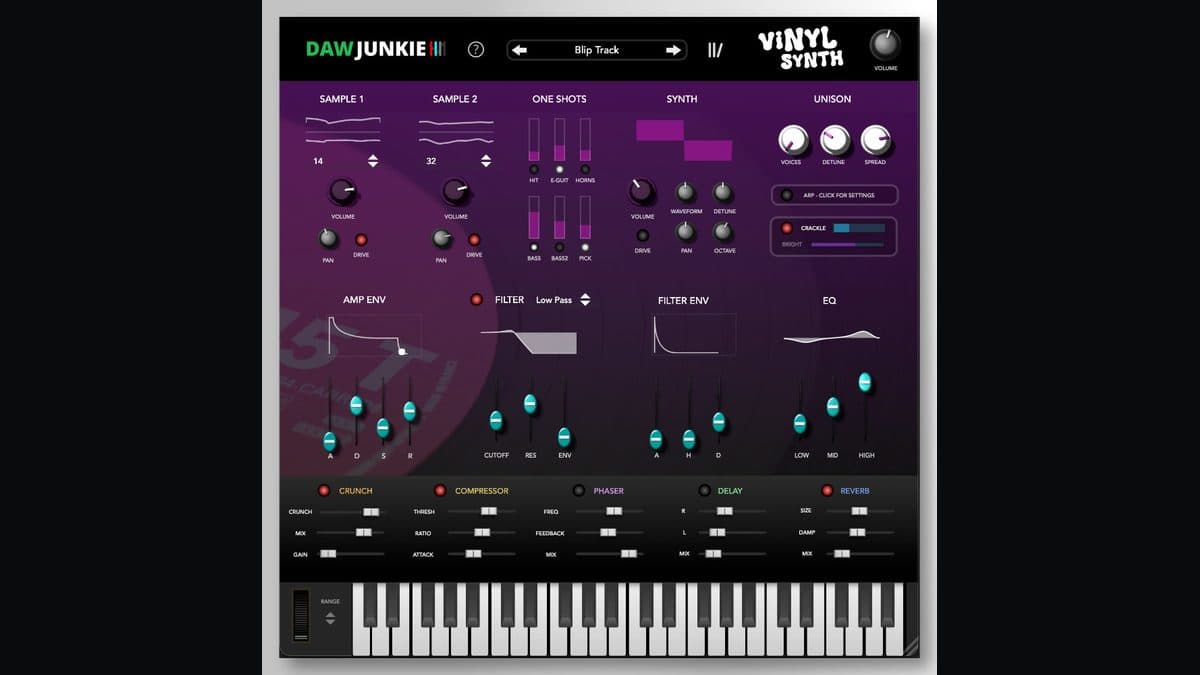 DAWJunkie VinylSynth plugin interface