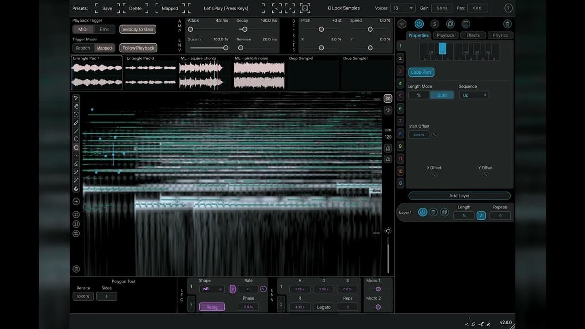 Dillon Bastan Iota II visual multi-sampling workstation interface