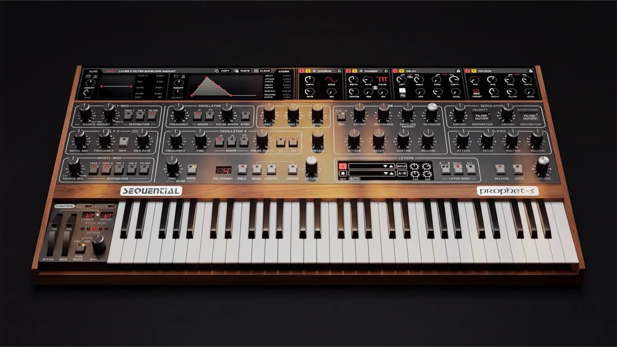 GForce Sequential Prophet-5 software synthesizer plugin interface