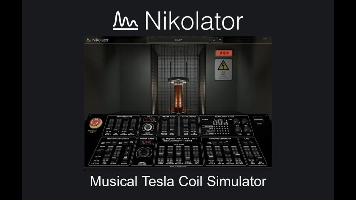 Hügelton Nikolator physical modeling Tesla coil synthesizer plugin interface