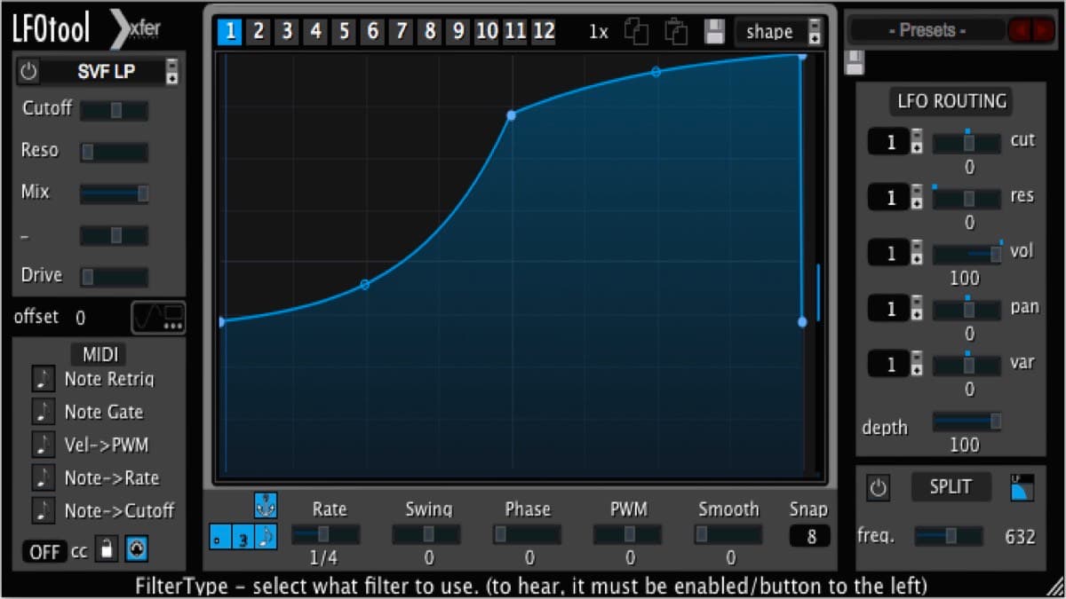 Xfer Records LFO Tool modulation plugin interface