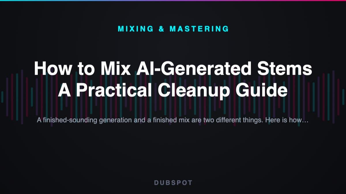 How to Mix AI-Generated Stems — A Practical Cleanup Guide