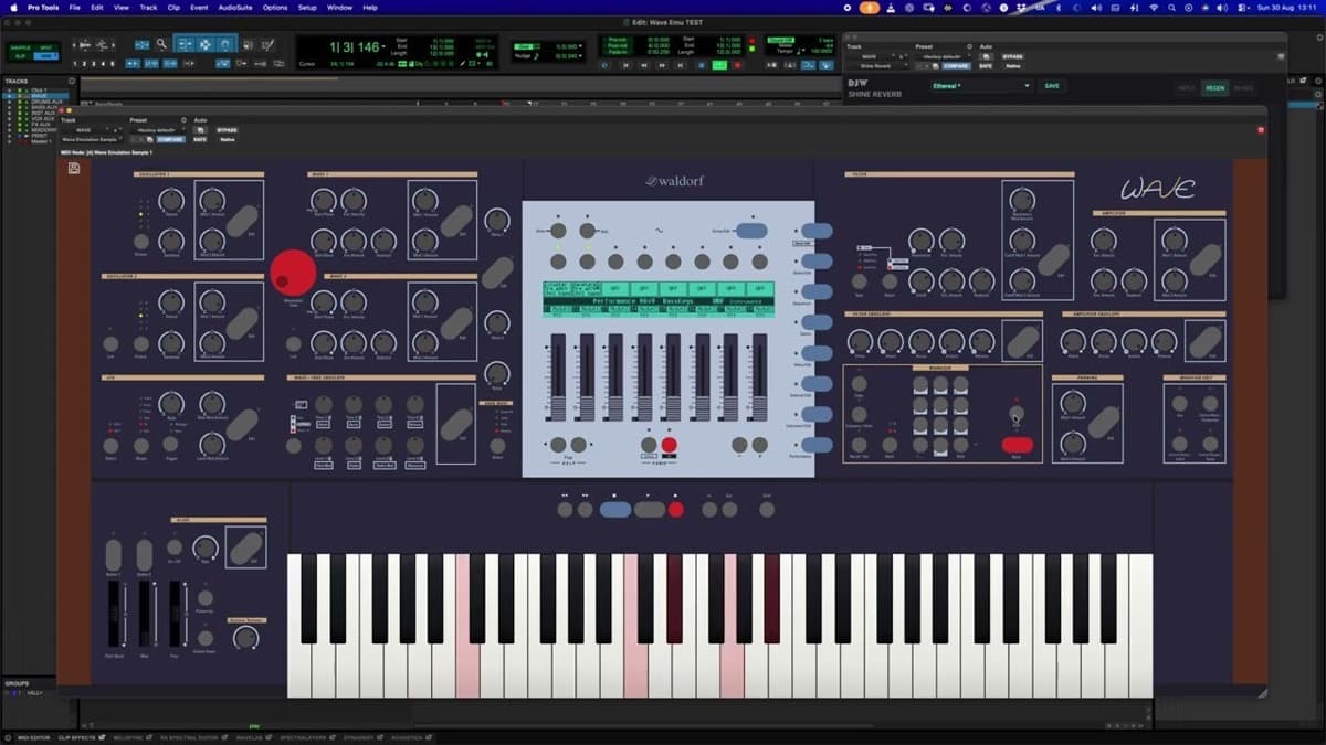mo0kid wave open-source Waldorf Wave emulation plugin interface with monochrome display