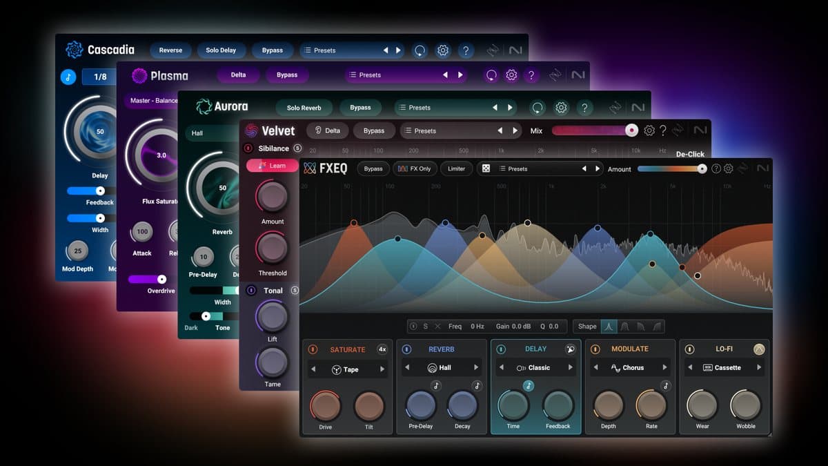 iZotope Catalyst series plugins Cascadia, Plasma, Aurora, Velvet and FXEQ from Music Production Suite 9
