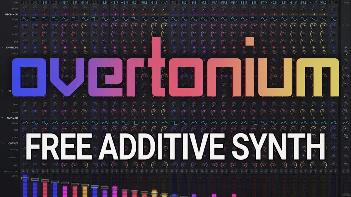 Overtonium free additive synthesizer plugin with 32 partial channel strips