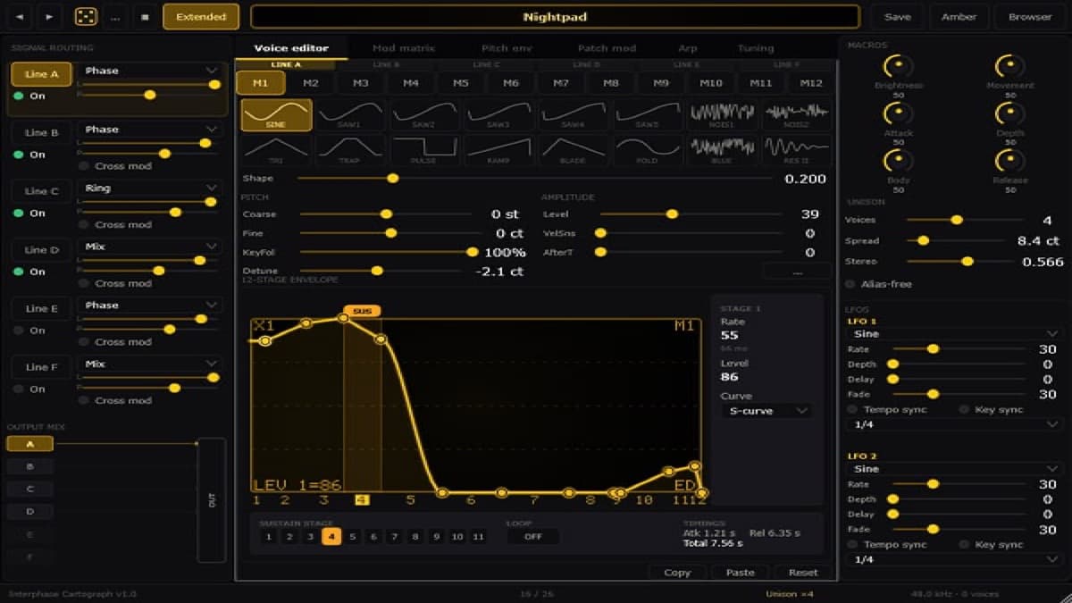 Phantomexposure Interphase Cartograph phase distortion synthesizer interface