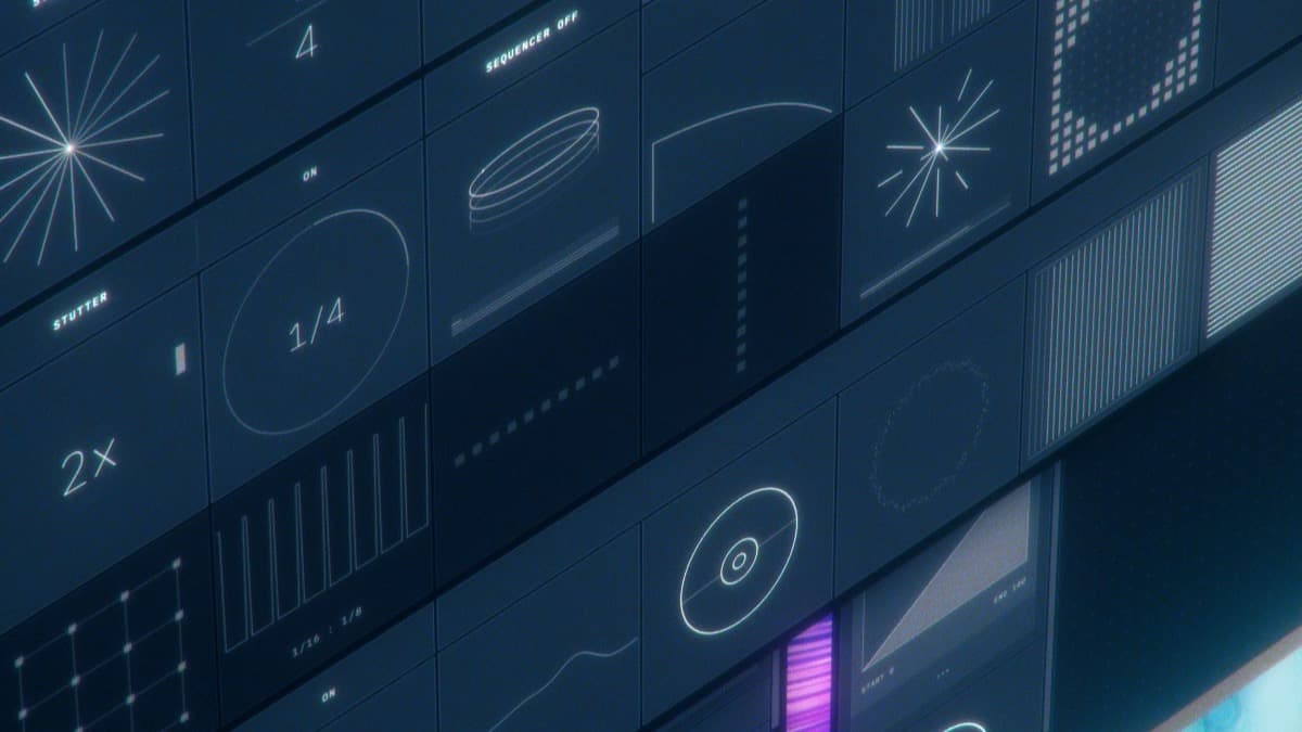 Phase Fiasco Kazu interface showing a stacked rack of creative effects with the sequencer and X/Y performance pad