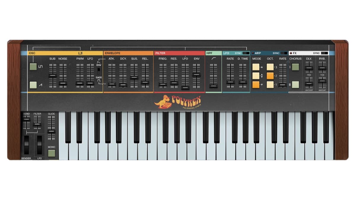 Safari Audio PolyRex vintage polyphonic synthesizer plugin interface