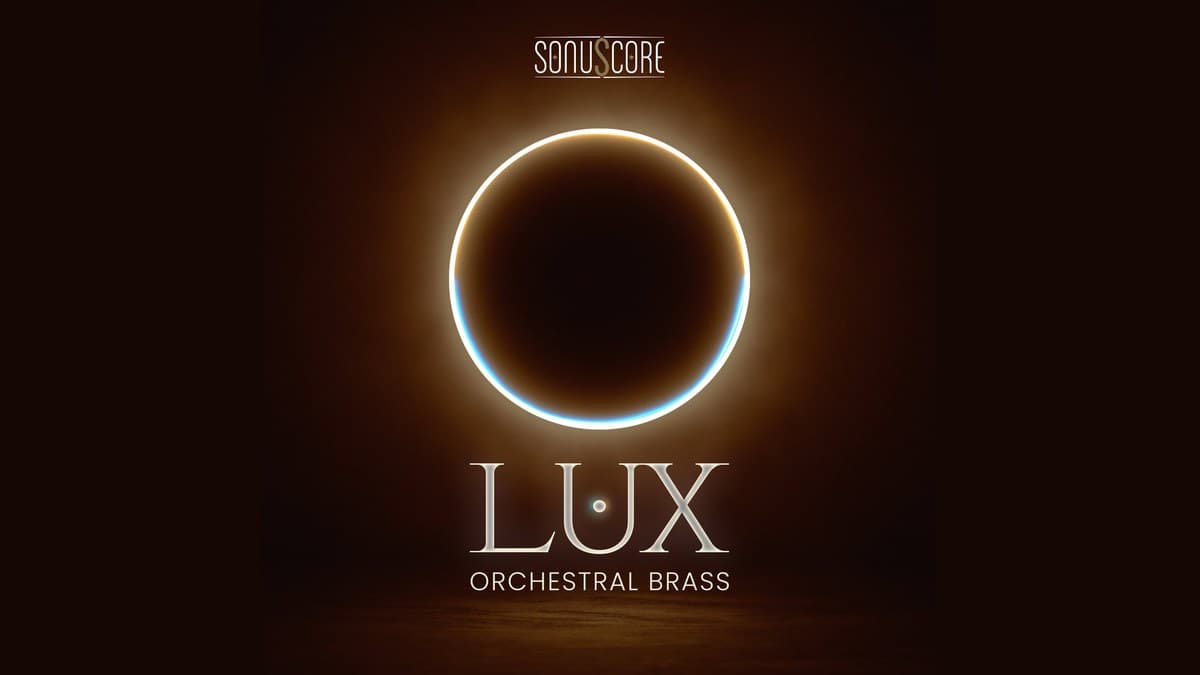 Sonuscore LUX Orchestral Brass artwork with the LUX logo and glowing ring