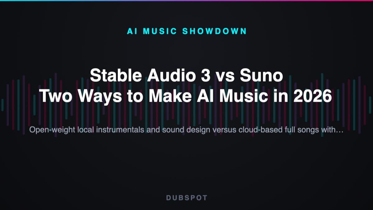 Stable Audio 3 vs Suno — Two Ways to Make AI Music in 2026