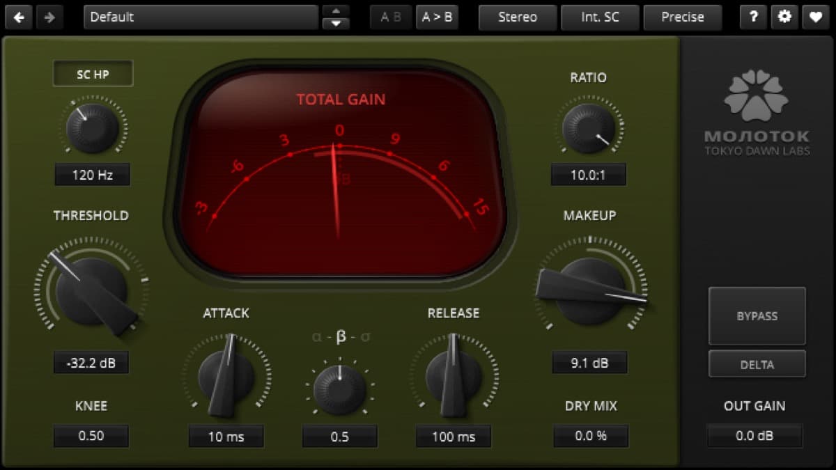 TDR Molotok free character compressor plugin interface
