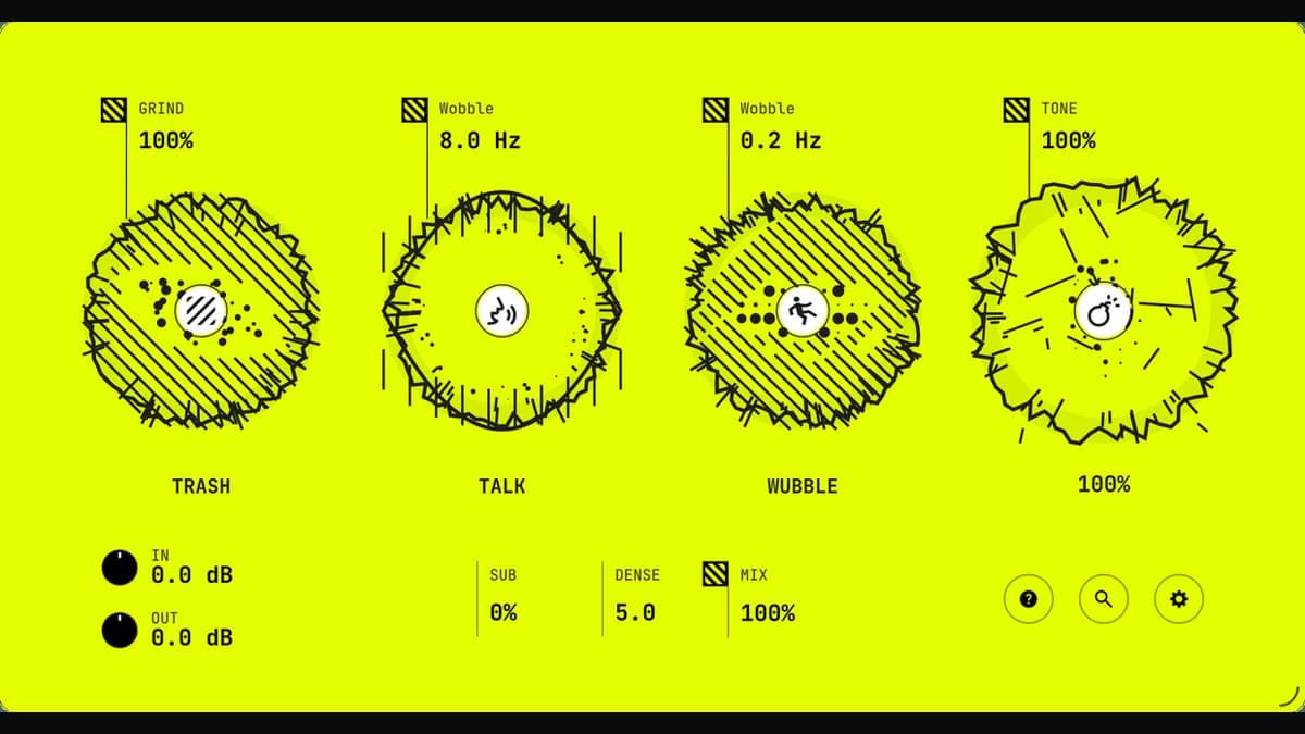 Thenatan GRRR growl designer with Trash, Talk, Wub, and Screech knobs, plus Master Sub and Dense