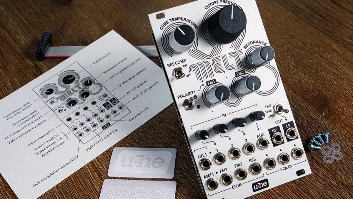 u-he MELT analog Eurorack filter module in a modular synthesizer rack