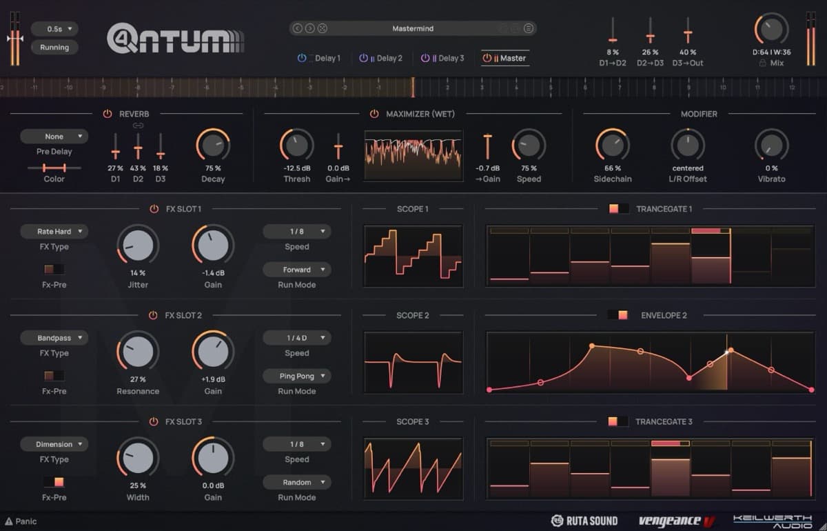 Vengeance Q4ntum multi-effect delay plugin interface