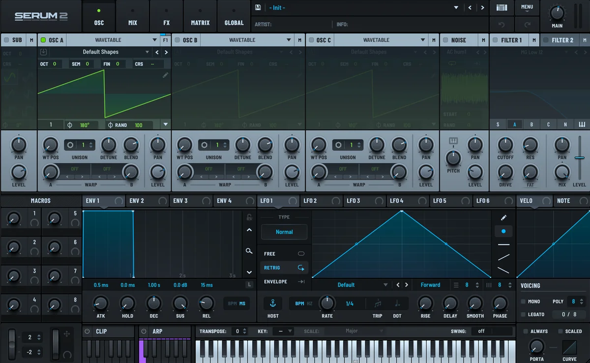 Xfer Records Serum 2 wavetable synthesizer interface